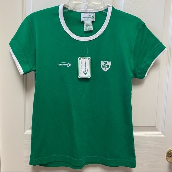 LANSDOWNE Ireland shamrock ring neck short sleeved embroidered tee unisex - Picture 3 of 11